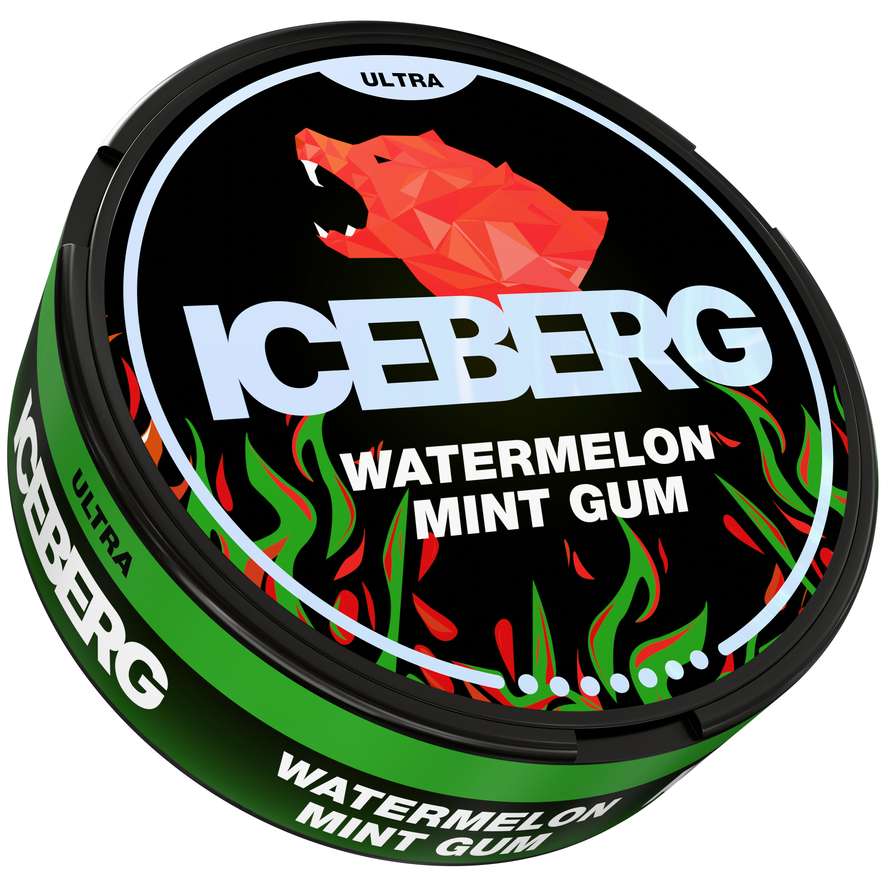 Iceberg Ultra Watermelon Mint Gum Nicotine Pouches Side View